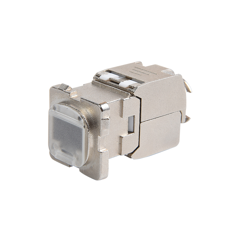 SMT-1046T8C6A-AU 180 derajat Shielded Cat6a Keystone Jack Dengan Shutter Know-Down